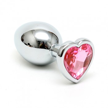 Anální kolík se srdíčkem 💗 a růžovým krystalem 7 x Ø 3 cm