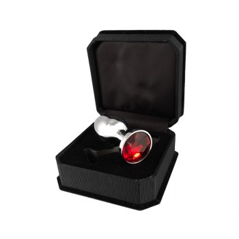 Anální kolík XS s červeným krystalem 5,7 x Ø 2,4 cm