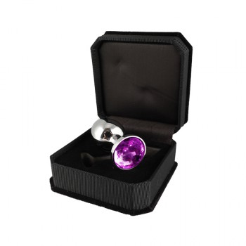 Anální šperk XS s fialovým krystalem 5,7 x Ø 2,4 cm