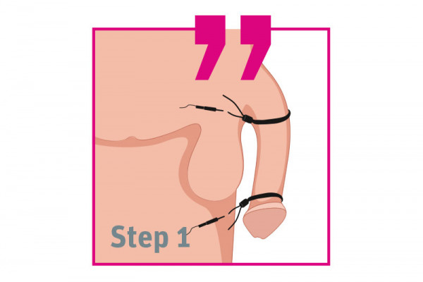 Krok 1 - aplikace stimulačních kroužků na penis