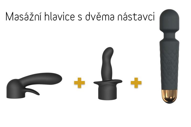 Masážní hlavice s dvěma nástavci