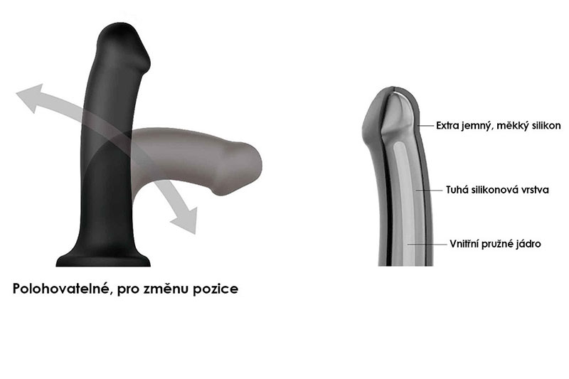 Realistické polohovatelné dildo z extra jemného měkkého silikonu