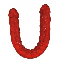Dvojité realistické dildo Ultra Dong červené 43 x &#216; 4 cm