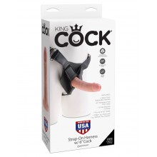 Připínací penis s postrojkem King Cock Strap-On Harness 15 cm