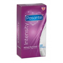 Vroubkované kondomy Pasante Intensity Ribs & Dots 52 mm 12 ks