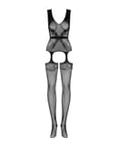 Síťované bodystocking s otevřeným rozkorem Obsessive F217