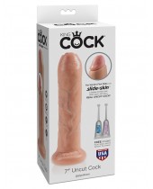 Dildo se stahovací předkožkou King Cock 18 cm