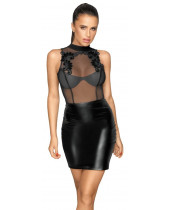Elastické mini šaty 👗 s výšivkou Noir