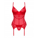 Červený korzet Obsessive Ingridia corset & thong