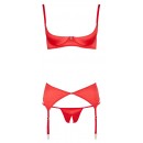 Erotická třídílná souprava Cotteli Lingerie červená