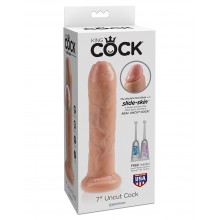 Dildo se stahovací předkožkou King Cock 18 cm