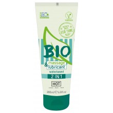 Lubrikační a masážní gel BIO &#x1F340; Hot 2v1 200 ml