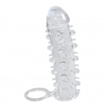 Prodlužovací návlek na penis s dráždícími výstupky Crystal Skin