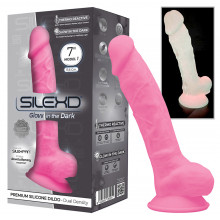 Realistické dildo Silexd s přísavkou a paměťovým efektem svítící ve tmě &#x1F31F; 17,6 x 3,5 cm