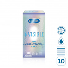 Tenké kondomy Durex iNViSiBLE Extra Lubricated 52 mm 10 ks