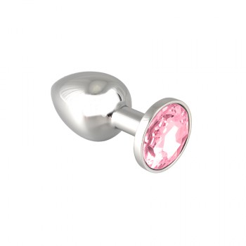 Anální šperk XS s růžovým krystalem 5,7 x Ø 2,4 cm