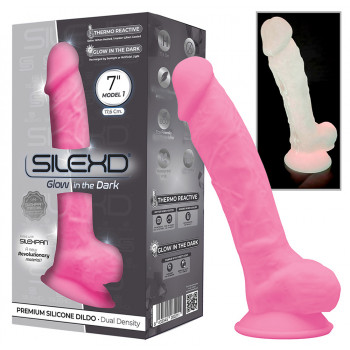 Realistické dildo Silexd s přísavkou a paměťovým efektem svítící ve tmě 🌟 17,6 x 3,5 cm