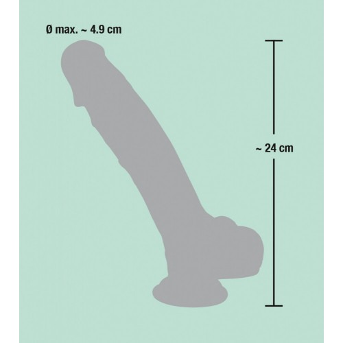 Realistické dildo s varlaty a přísavkou 24 x Ø 4,9 cm