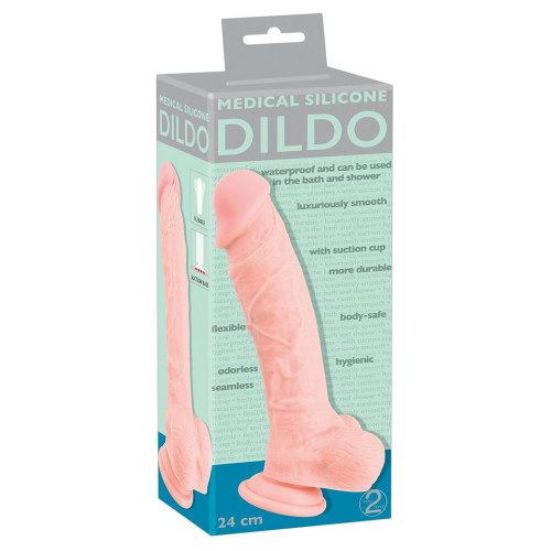 Realistické dildo s varlaty a přísavkou 24 x Ø 4,9 cm