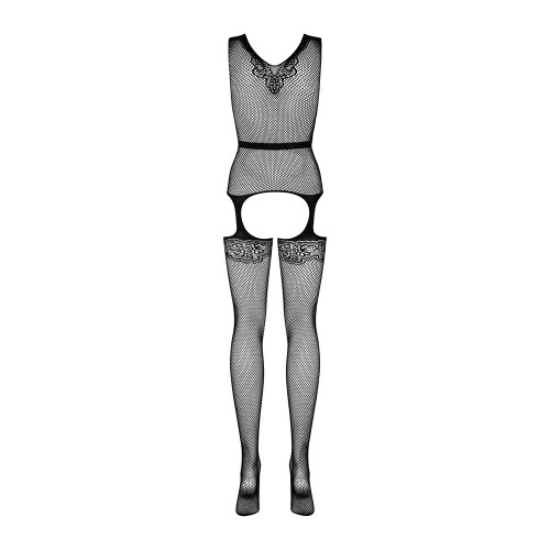 Síťované bodystocking s otevřeným rozkorem Obsessive F217