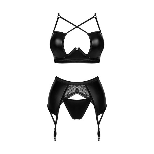 Třídílná sexy souprava mokrého vzhledu Obsessive Norides