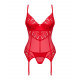 Červený korzet Obsessive Ingridia corset & thong
