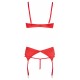 Erotická třídílná souprava Cotteli Lingerie červená