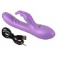 Flexibilní vibrátor králíček s metalickým leskem 18,3 cm