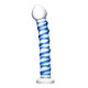 Skleněné dildo Glas Blue Spiral 18 cm